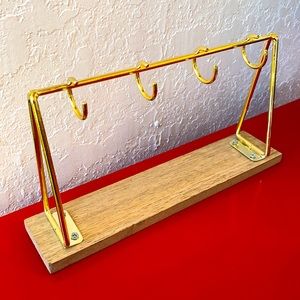 Jewelry or Key storage Gold Metal Wood Organizer Hooks Storage Desk